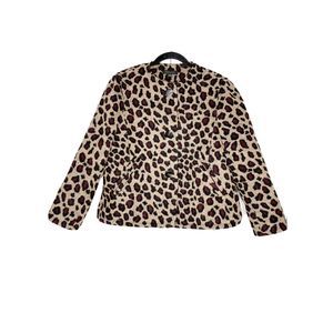 ANN TAYLOR Wool Animal Print Beige Jacket …